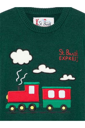 maglione in cotone verde SAINT BARTH KIDS | DOU000101672I